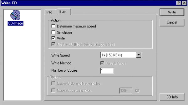 Picture of Nero Burn dialog.
